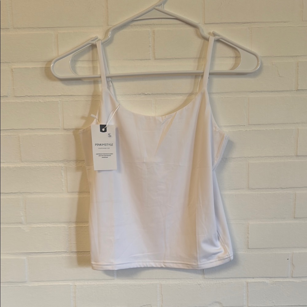 NWT White Pinkmstyle Clothing Co. Spaghetti Strap Top